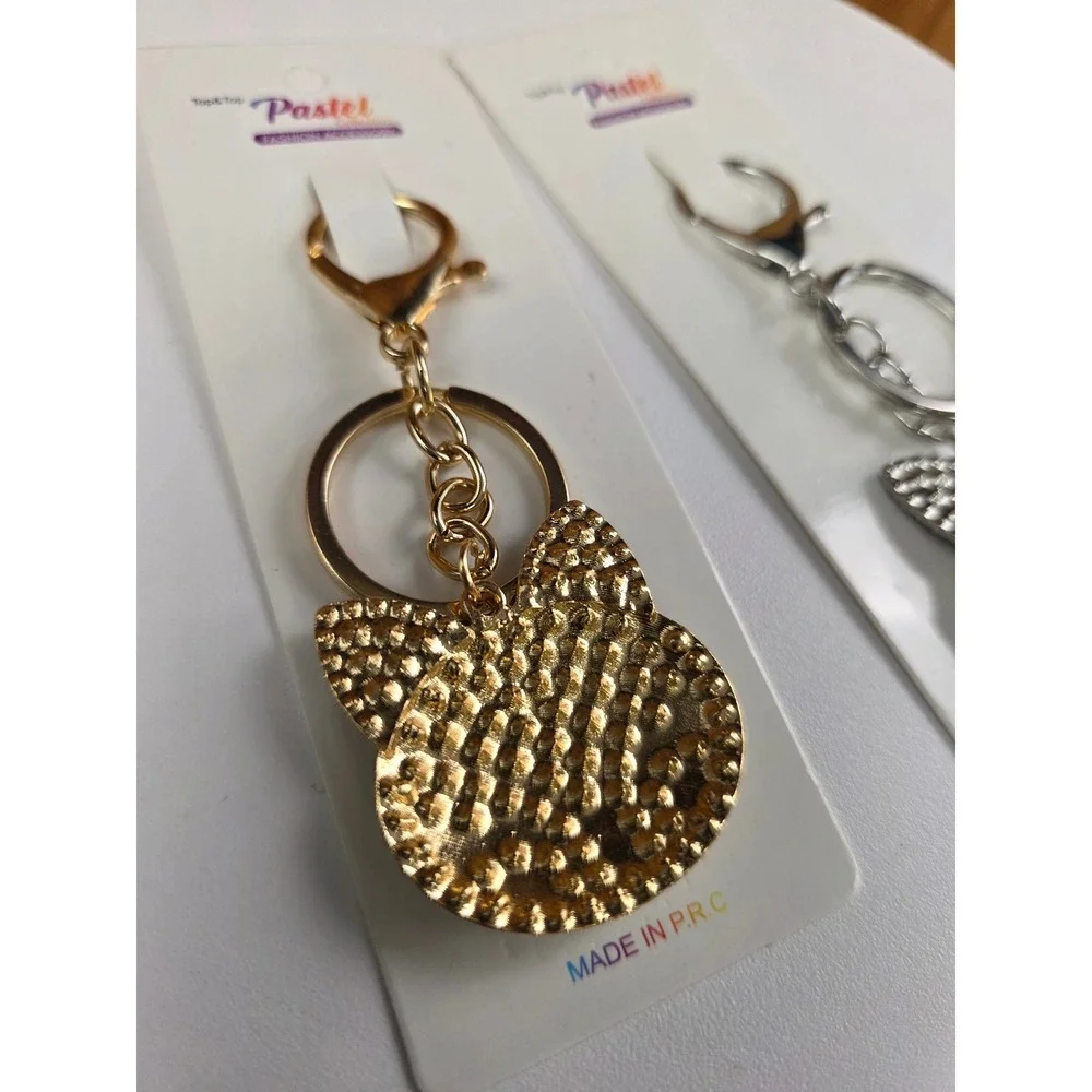 Pastel Collection Fox Bag Charm Key Chain OS Gold Silver NEW Pearl Rhinestone